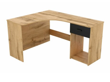 Bureau d'angle Austin 303 (Chêne wotan + Noir)