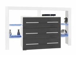 Commode Aestas I (Blanc + Gris brillant)