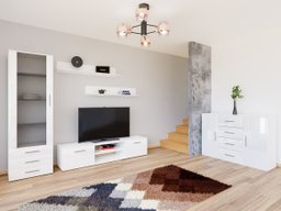 Ensemble de salon Tornola 108 (Blanc + Blanc brillant)