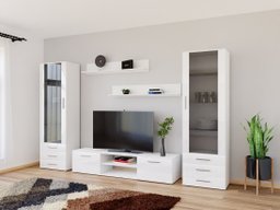 Ensemble de salon Tornola 109 (Blanc + Blanc brillant)