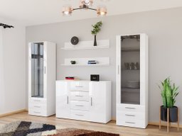 Ensemble de salon Tornola 112 (Blanc + Blanc brillant)