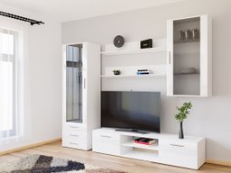 Ensemble de salon Tornola 114 (Blanc + Blanc brillant)