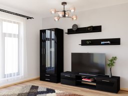 Ensemble de salon Tornola 115 (Noir + Noir brillant)