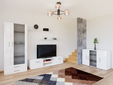 Ensemble de salon Tornola 116 (Blanc + Blanc brillant)