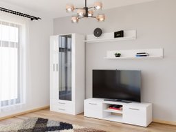 Ensemble de salon Tornola 117 (Blanc + Blanc brillant)