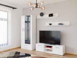 Ensemble de salon Tornola 117 (Blanc + Blanc brillant)