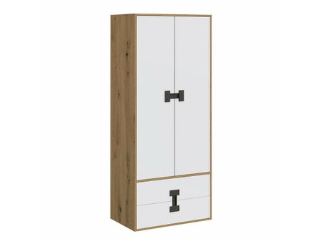 Armoire Florevi 113 (Mat blanc + Chêne Artisan)
