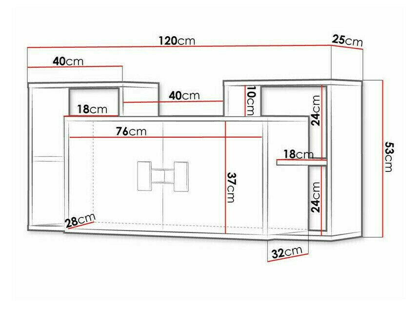 Armoire murale Florevi 107 (Chêne Artisan)