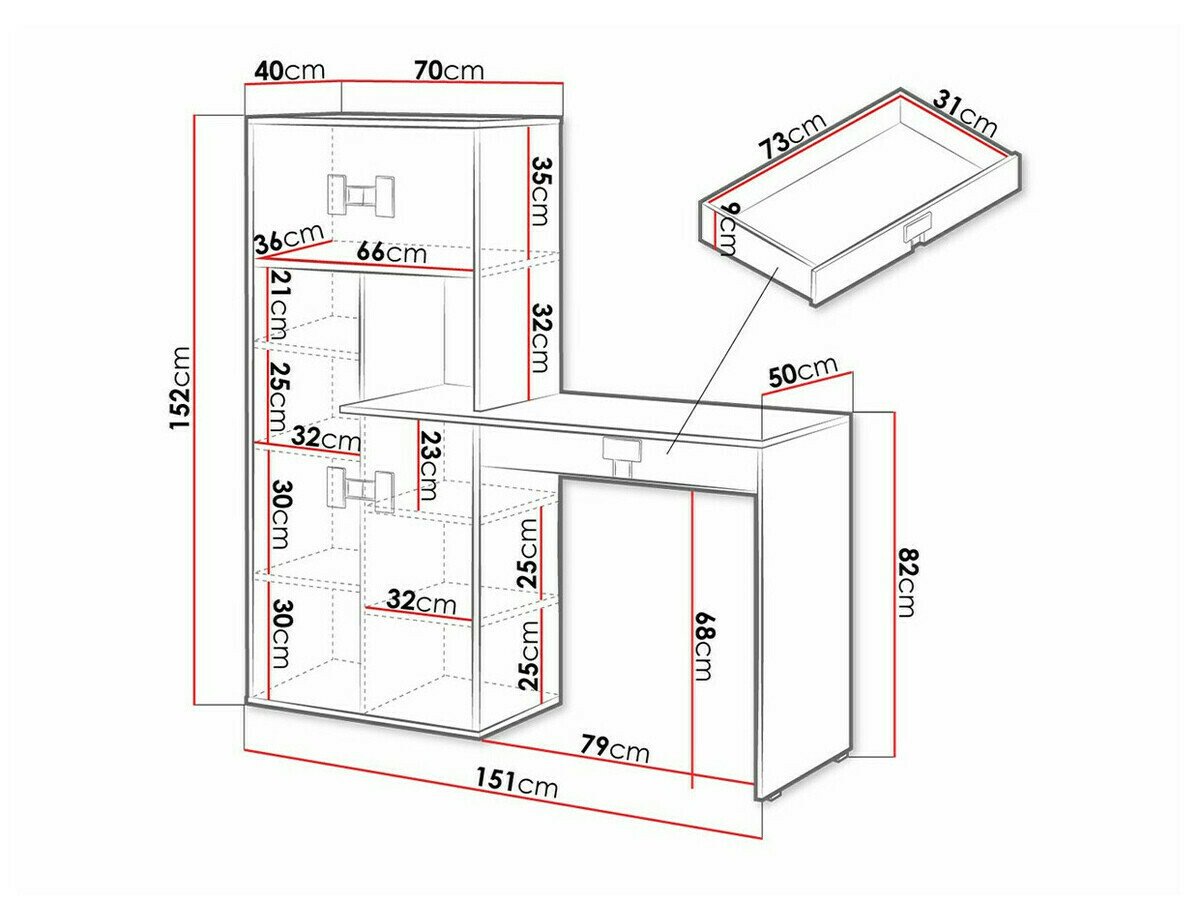 Bureau Florevi 101 (Chêne Artisan)
