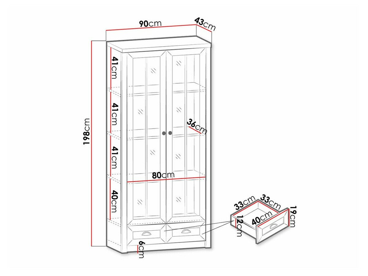 Étagère Ferdore 146 (Chêne de Lefkas + Pin Anderson)