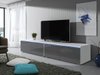 Meuble TV Nashville 129 (Blanc + Gris brillant)