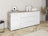 Commode Mirfivo 102 (Béton + Blanc brillant)