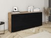 Commode Sarasota 142 (Chêne wotan + Noir brillant)