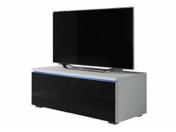 Meuble TV Nashville 130 (Blanc + Noir brillant)