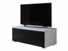 Meuble TV Nashville 130 (Blanc + Noir brillant)