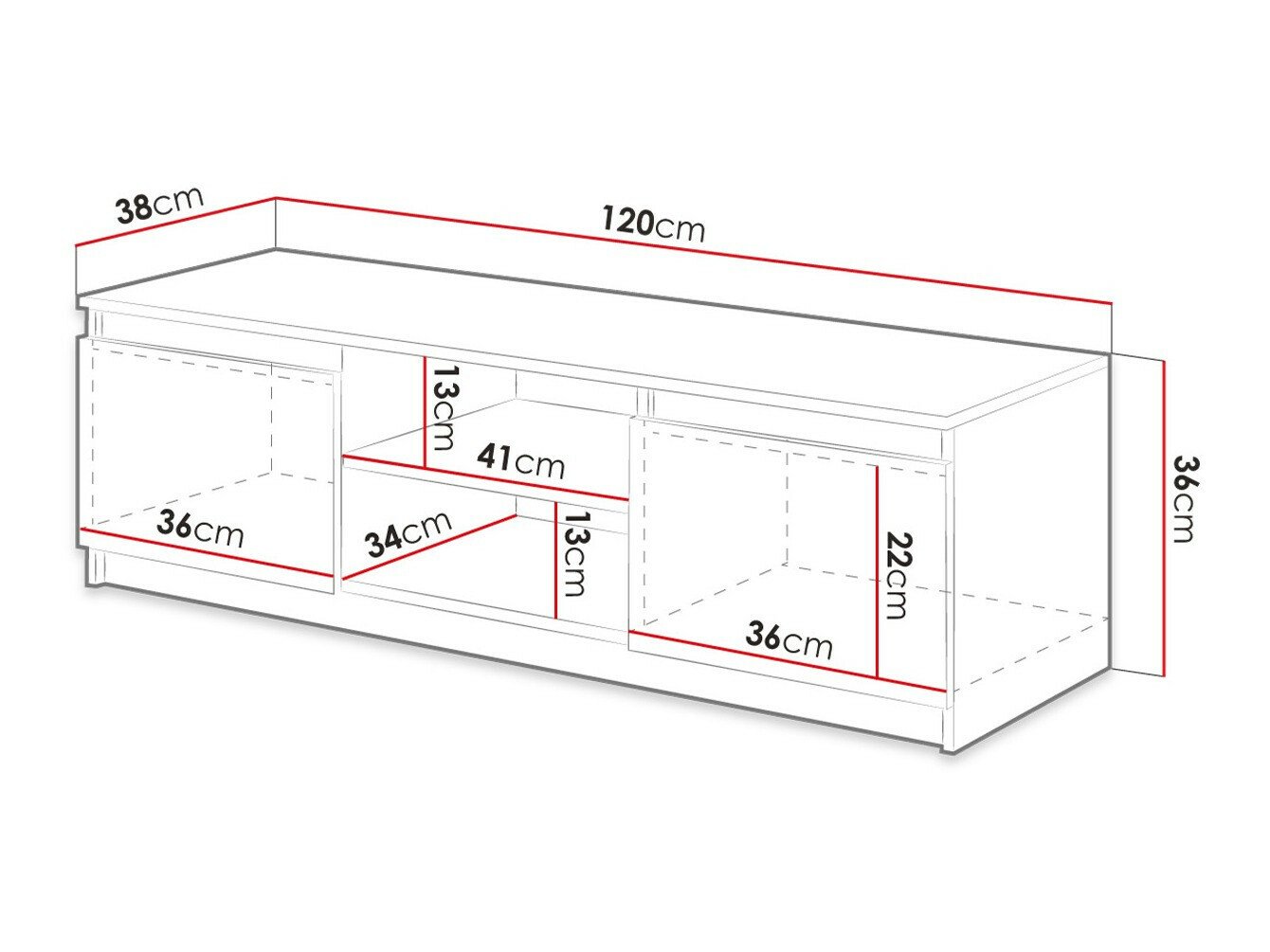 Meuble TV Sarasota 139 (Graphite)