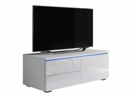 Meuble TV Uva VI (Blanc + Blanc brillant)
