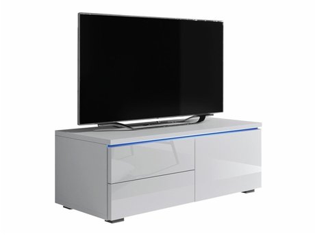 Meuble TV Uva VI (Blanc + Blanc brillant)