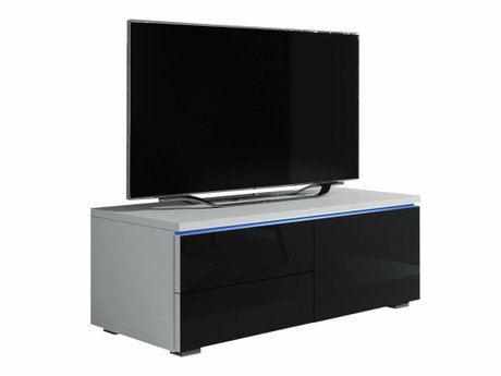 Meuble TV Uva VI (Blanc + Noir brillant)