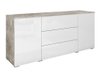 Commode Mirfivo 102 (Béton + Blanc brillant)