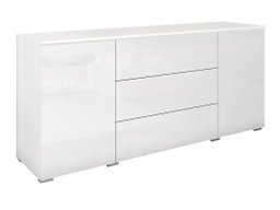 Commode Mirfivo 102 (Blanc + Blanc brillant)