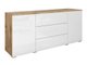 Commode Mirfivo 102 (Chêne wotan + Blanc brillant)