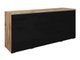 Commode Sarasota 142 (Chêne wotan + Noir brillant)