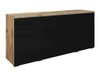 Commode Sarasota 142 (Chêne wotan + Noir brillant)