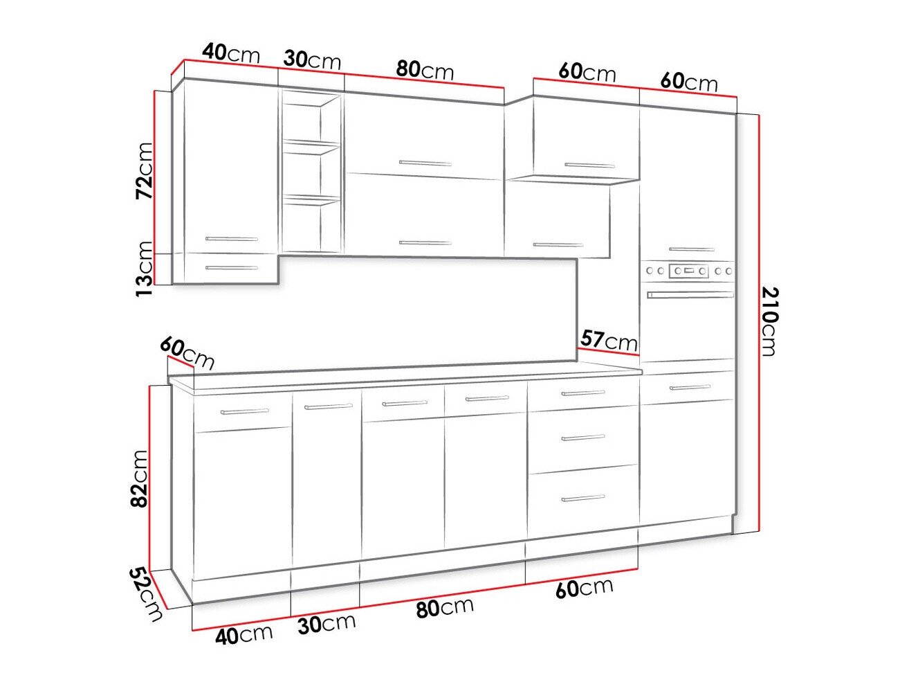 Cuisine complète modulaire Wood White 137