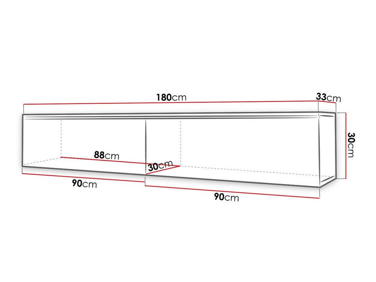 Meuble TV Scientia I (Béton + Blanc brillant)