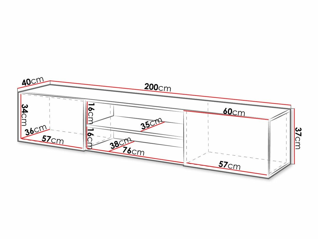 Meuble TV Charlotte 164 (Blanc + Blanc brillant)