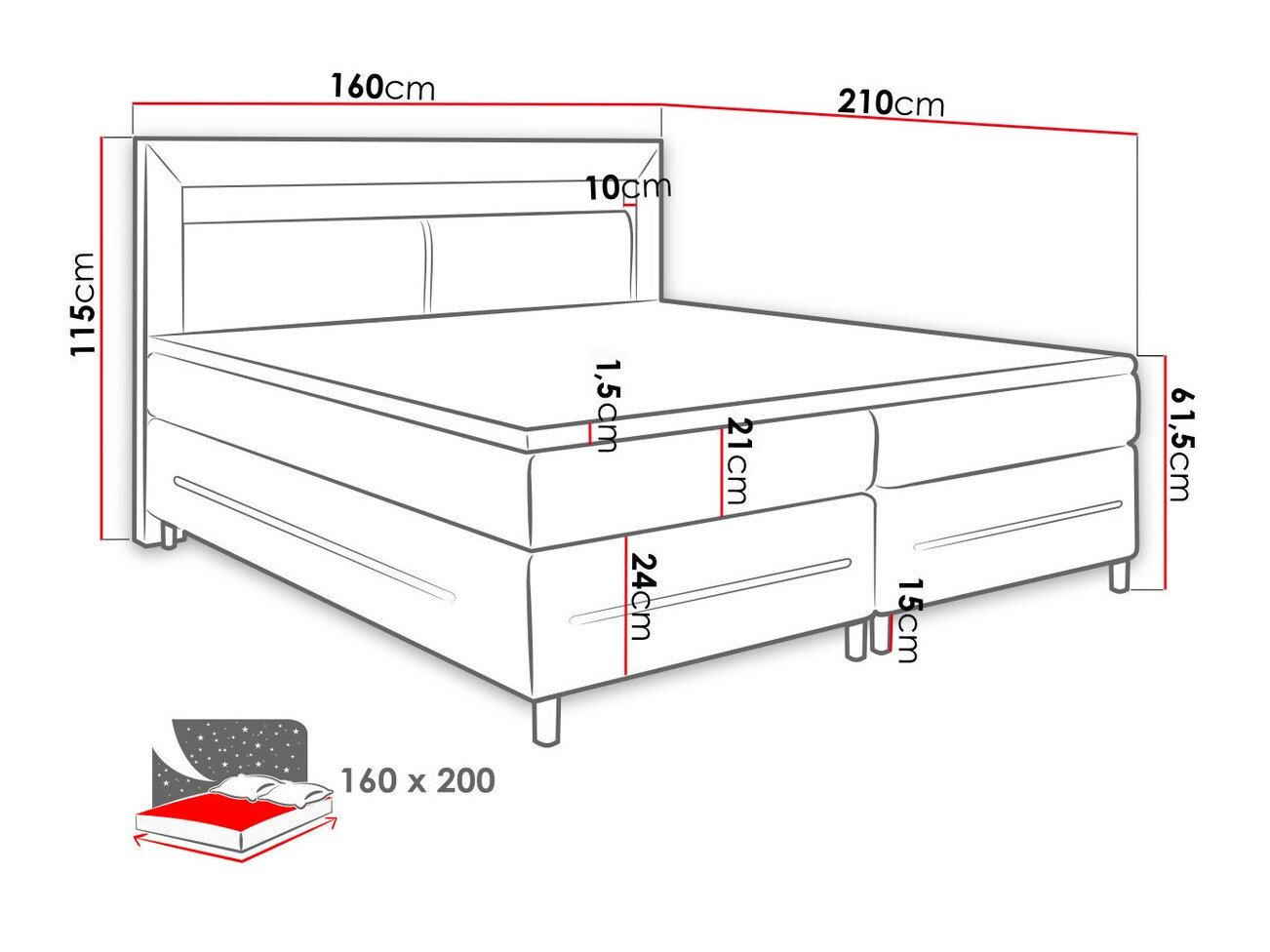 Lit boxspring Ros (Soft 010)