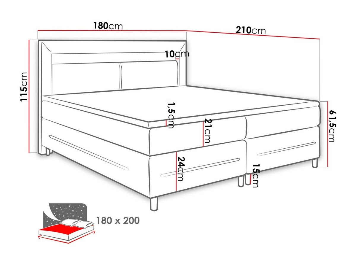 Lit boxspring Ros (Soft 100)