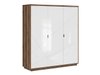 Armoire Fivale 116 (Chêne delano foncé + Blanc brillant)