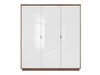 Armoire Fivale 116 (Chêne delano foncé + Blanc brillant)