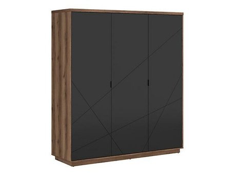 Armoire Fivale 116 (Chêne delano foncé + Noir mat)