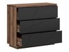 Commode Fivale 118 (Chêne delano foncé + Noir mat)