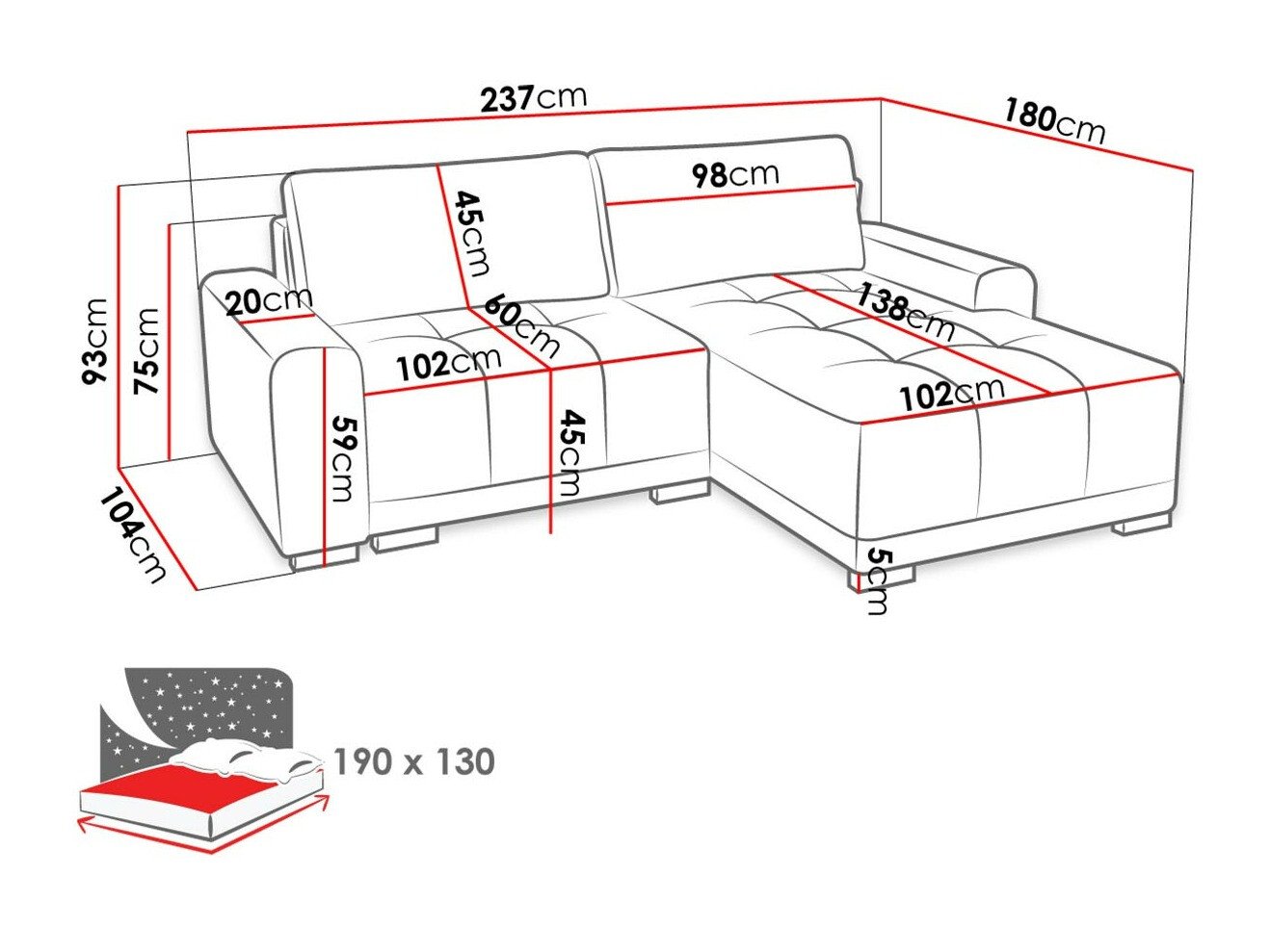 Canapé d'angle Columbus 183 (Country 3)