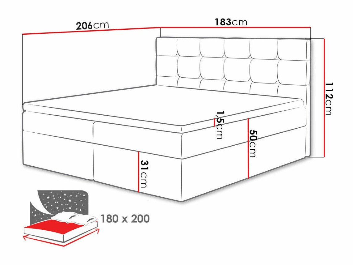 Lit boxspring Comfivo Osculum I (Muna 08)