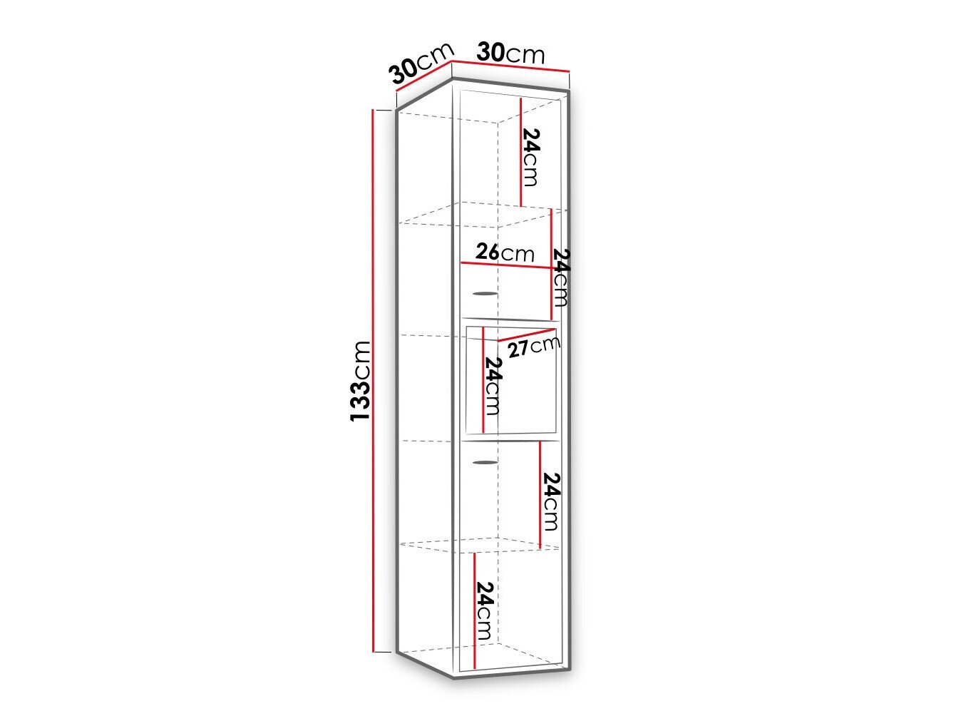 Armoire de salle de bain murale Baltesi 117 (Blanc + Chêne Artisan)