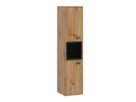 Armoire de salle de bain murale Velum (Noir + Chêne Artisan)
