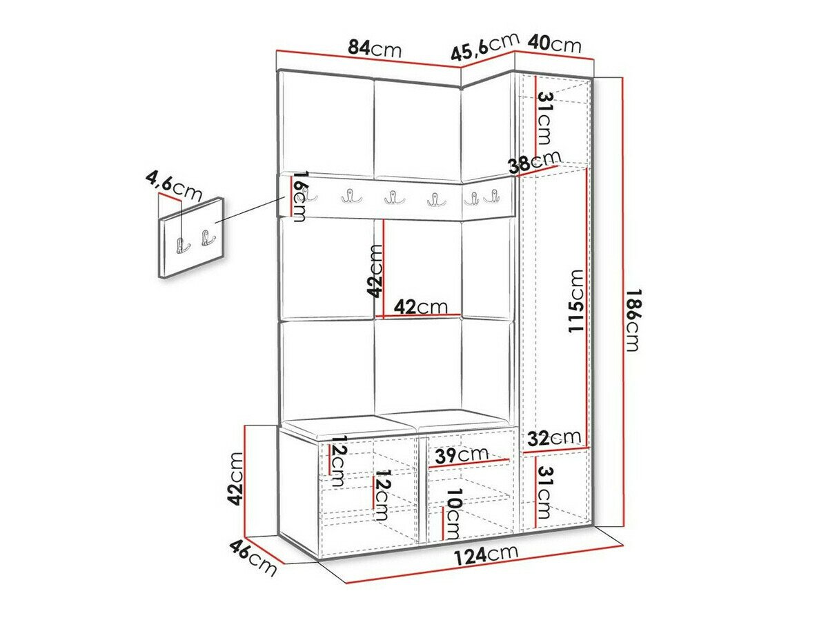 Meuble d'entrée Hartford 471 (Chêne Artisan)