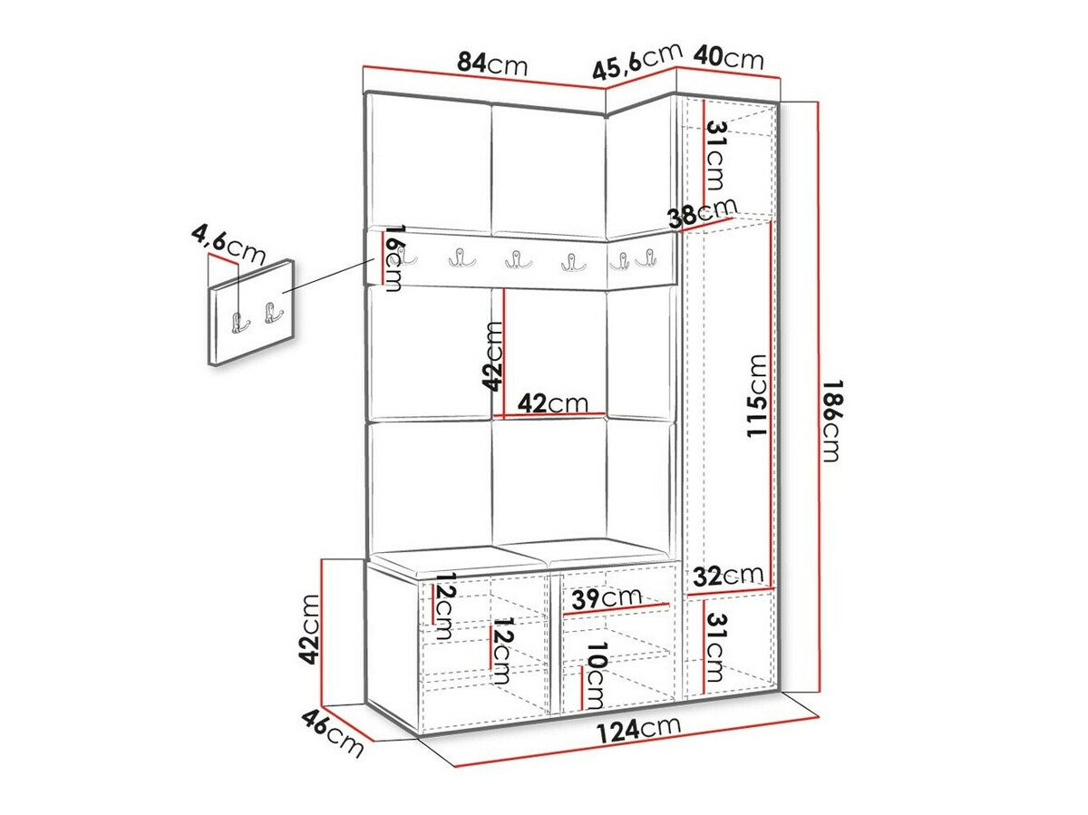 Meuble d'entrée Hartford 471 (Graphite)
