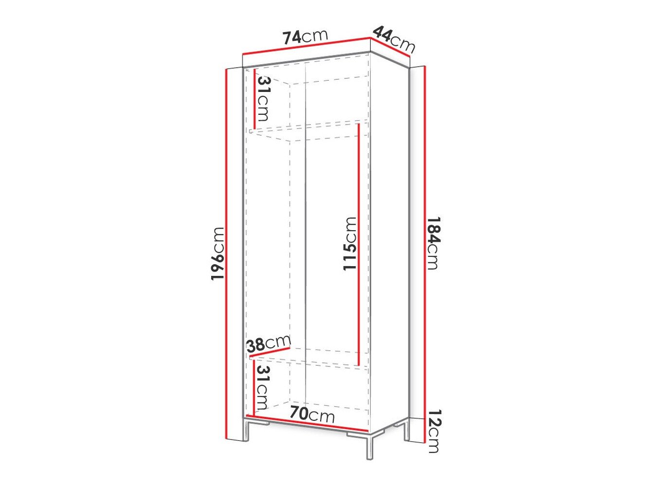 Armoire Nomal (Blanc + Doré)