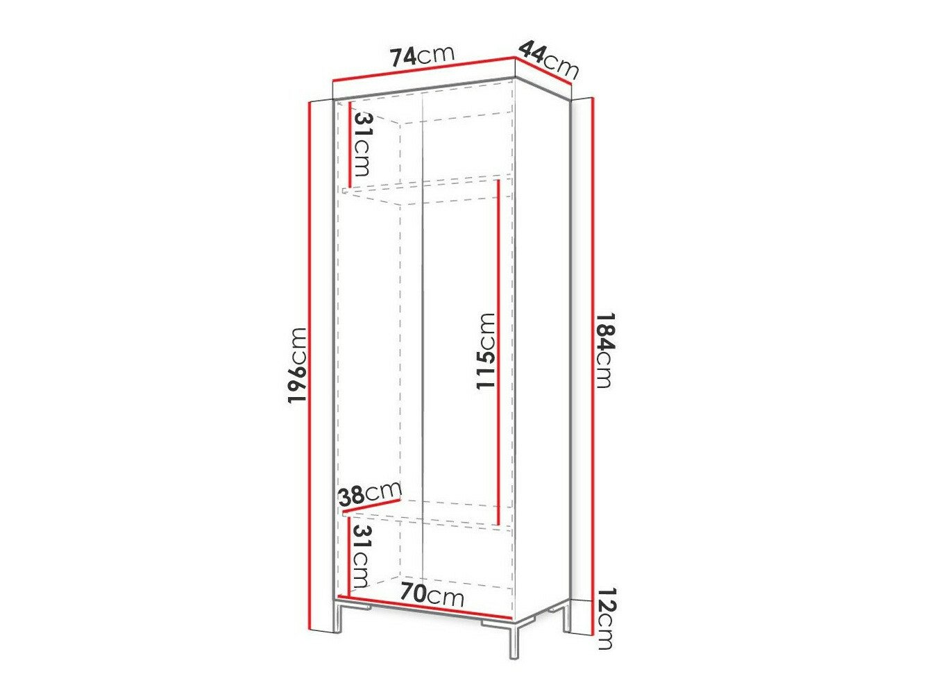 Armoire Nomal I (Craft chêne + Noir)