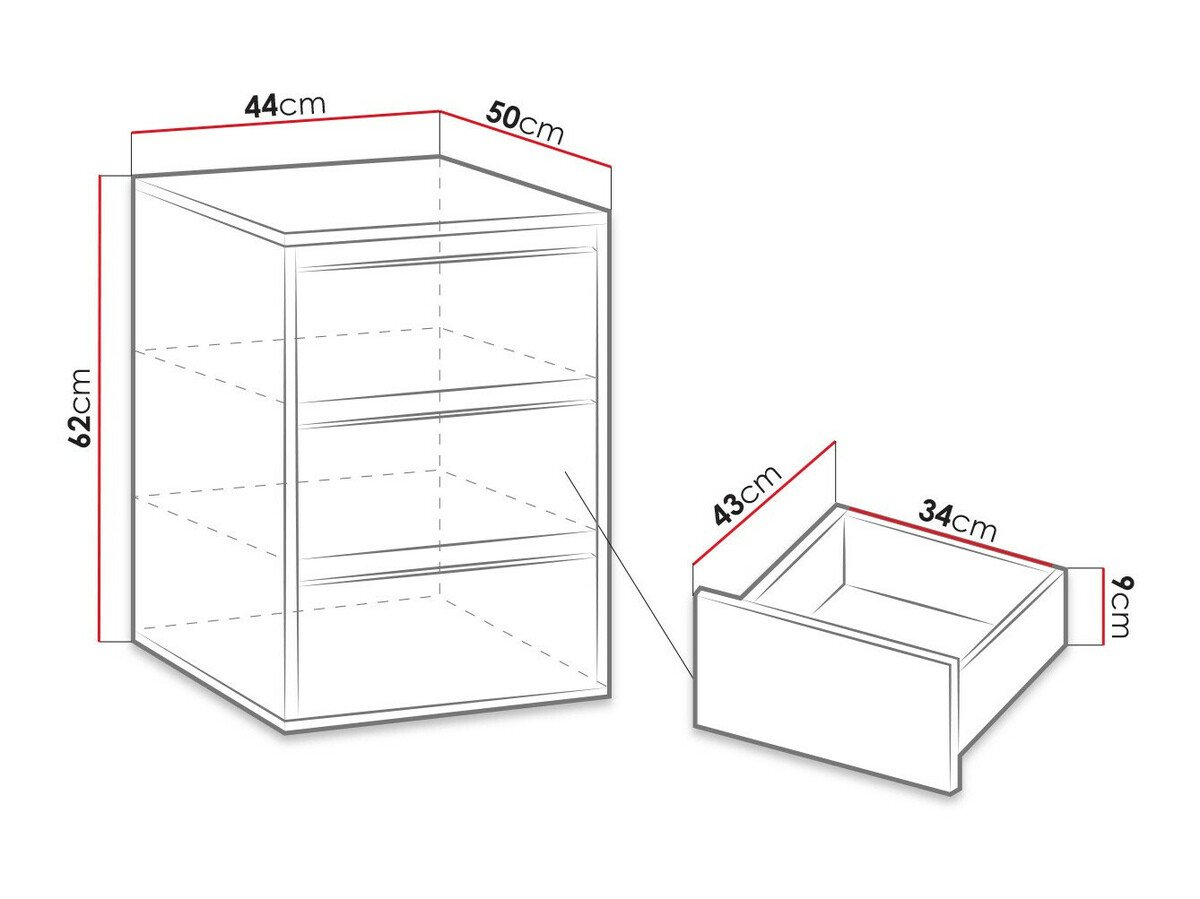 Tiroirs de bureau Catromi 124 (Chêne Artisan)