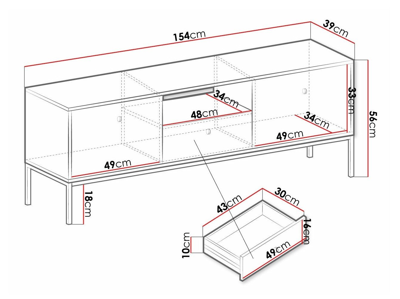 Meuble TV Romveri 101 (Beige)