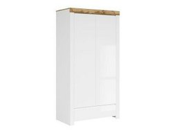 Armoire Sonsoru 110 (Blanc + Blanc brillant + Chêne wotan)