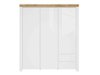 Armoire Sonsoru 120 (Blanc + Blanc brillant + Chêne wotan)
