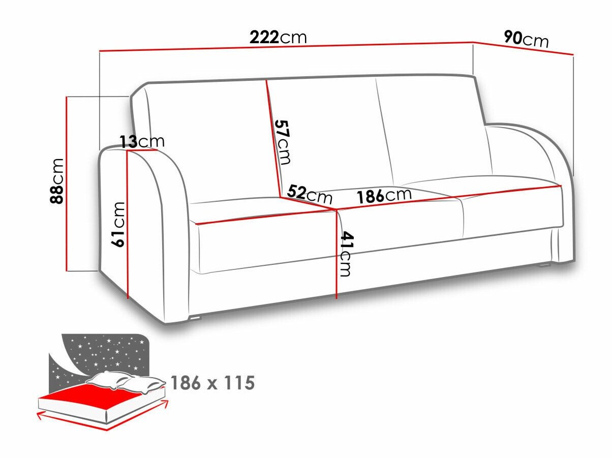 Canapé convertible Providence 172 (Soft 020 + Lux 24)